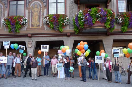 Demonstration zum Baggersee in Tübingen