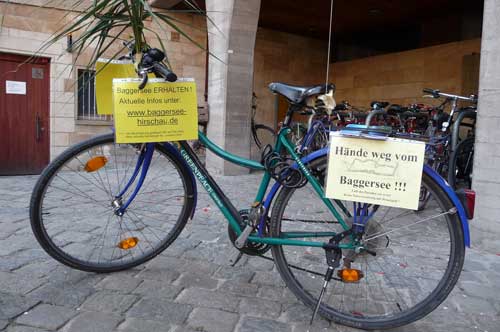Fahrrad Protest Bade-See Hirschau